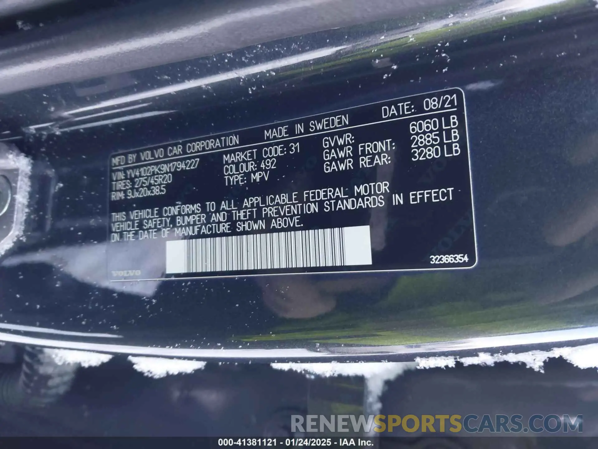 9 fotografías del automóvil dañado YV4102PK9N1794227 VOLVO XC90 2022