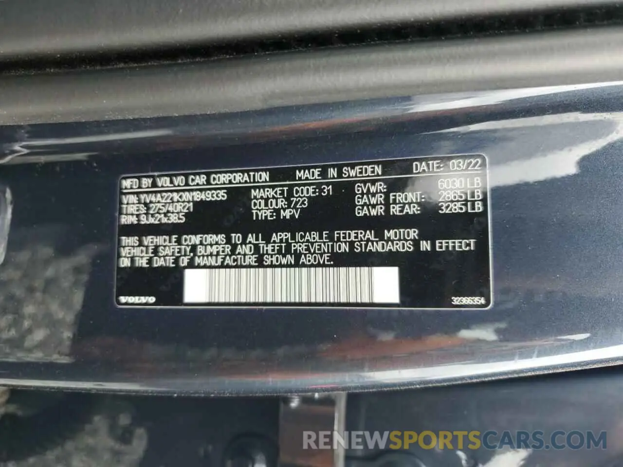 13 fotografías del automóvil dañado YV4A221KXN1849335 VOLVO XC90 2022