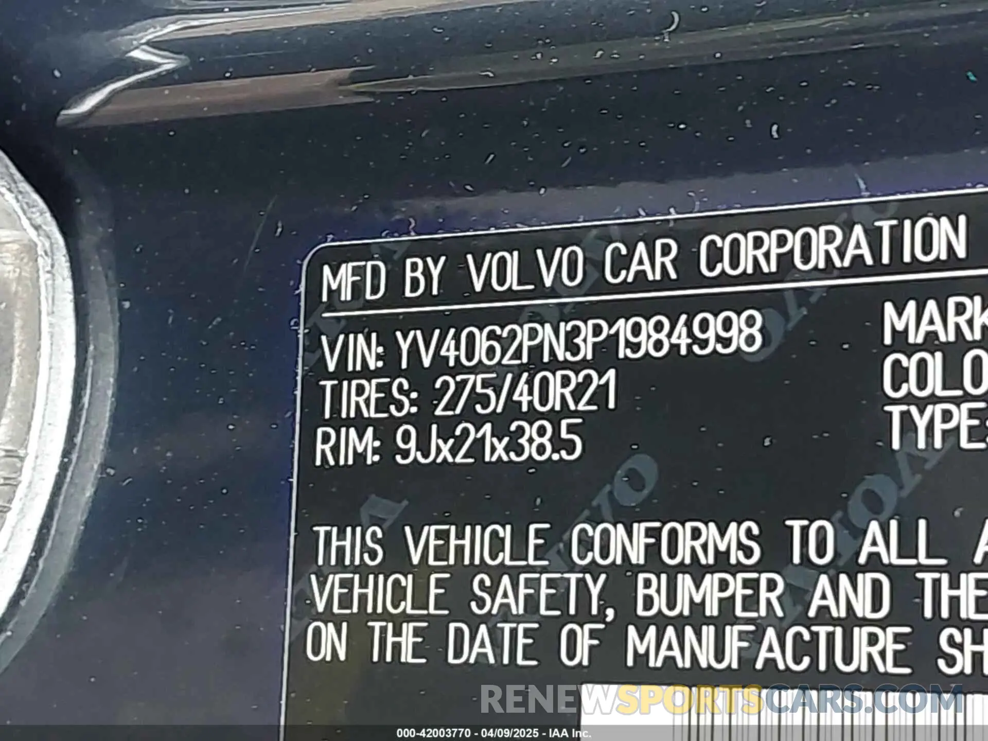 9 fotografías del automóvil dañado YV4062PN3P1984998 VOLVO XC90 2023