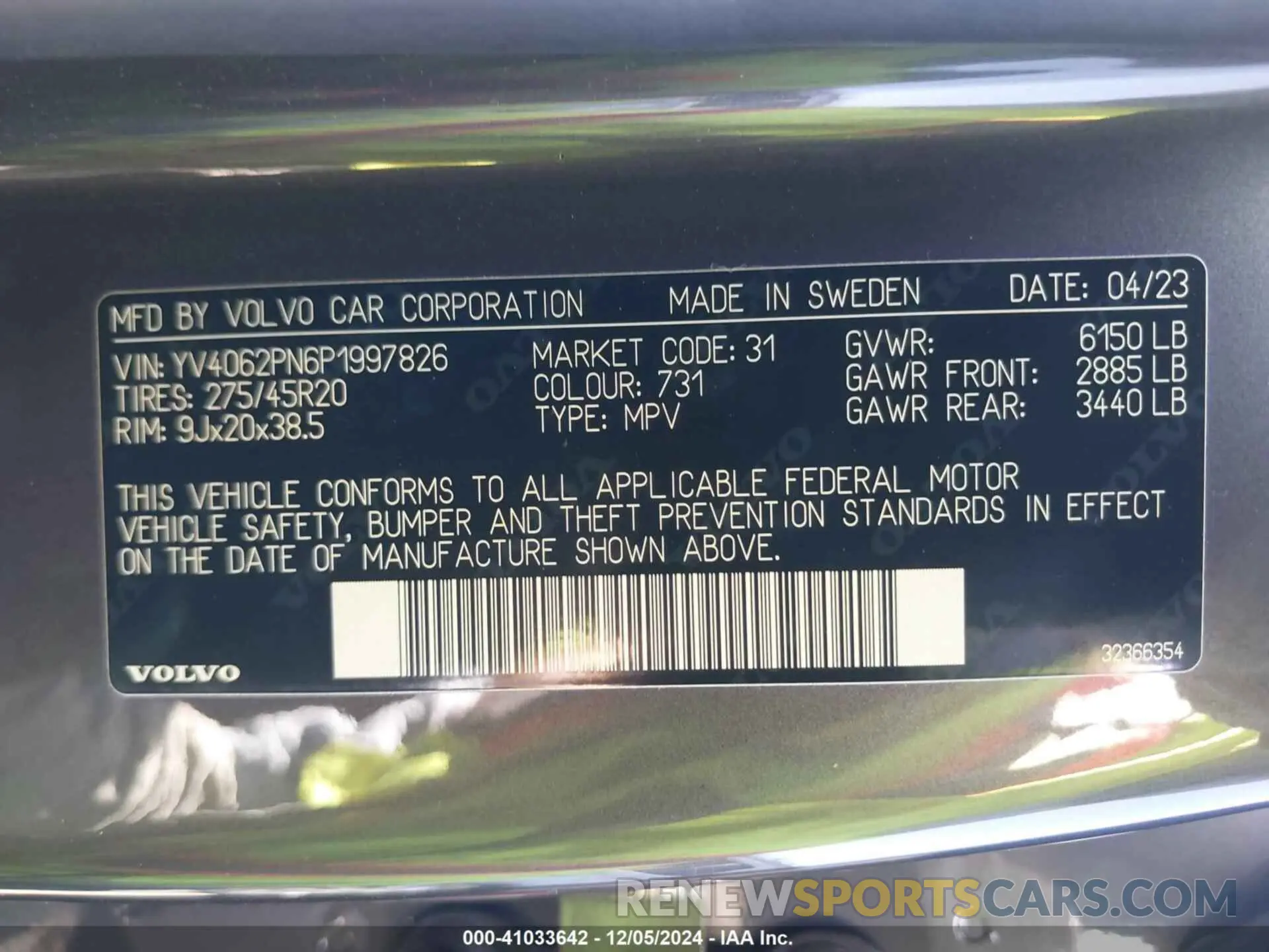 9 fotografías del automóvil dañado YV4062PN6P1997826 VOLVO XC90 2023