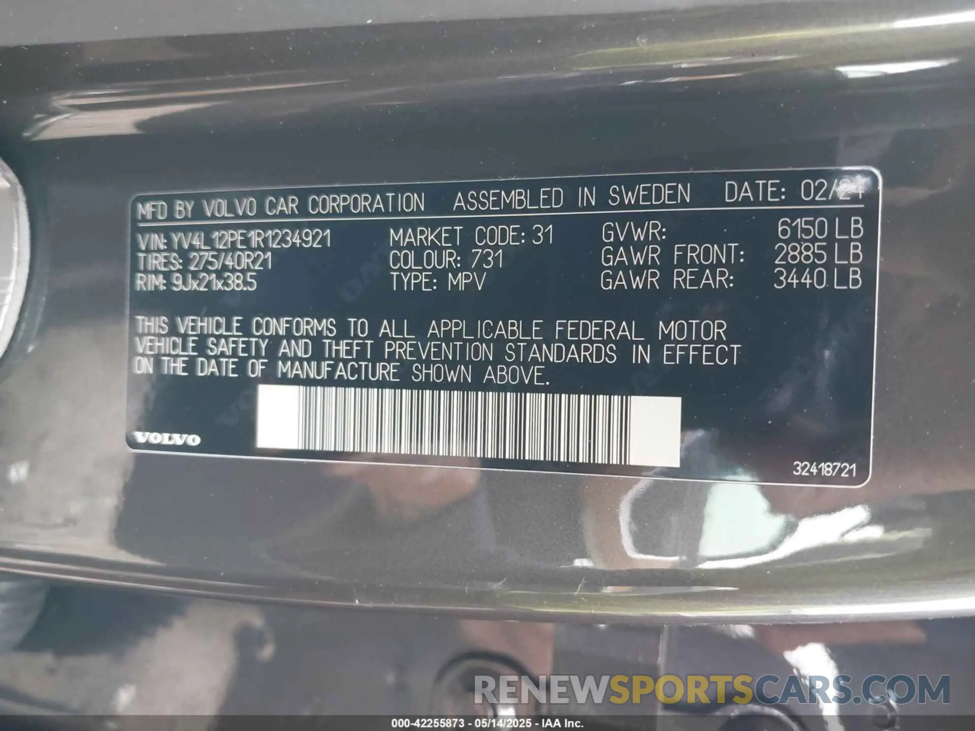 9 fotografías del automóvil dañado YV4L12PE1R1234921 VOLVO XC90 2024