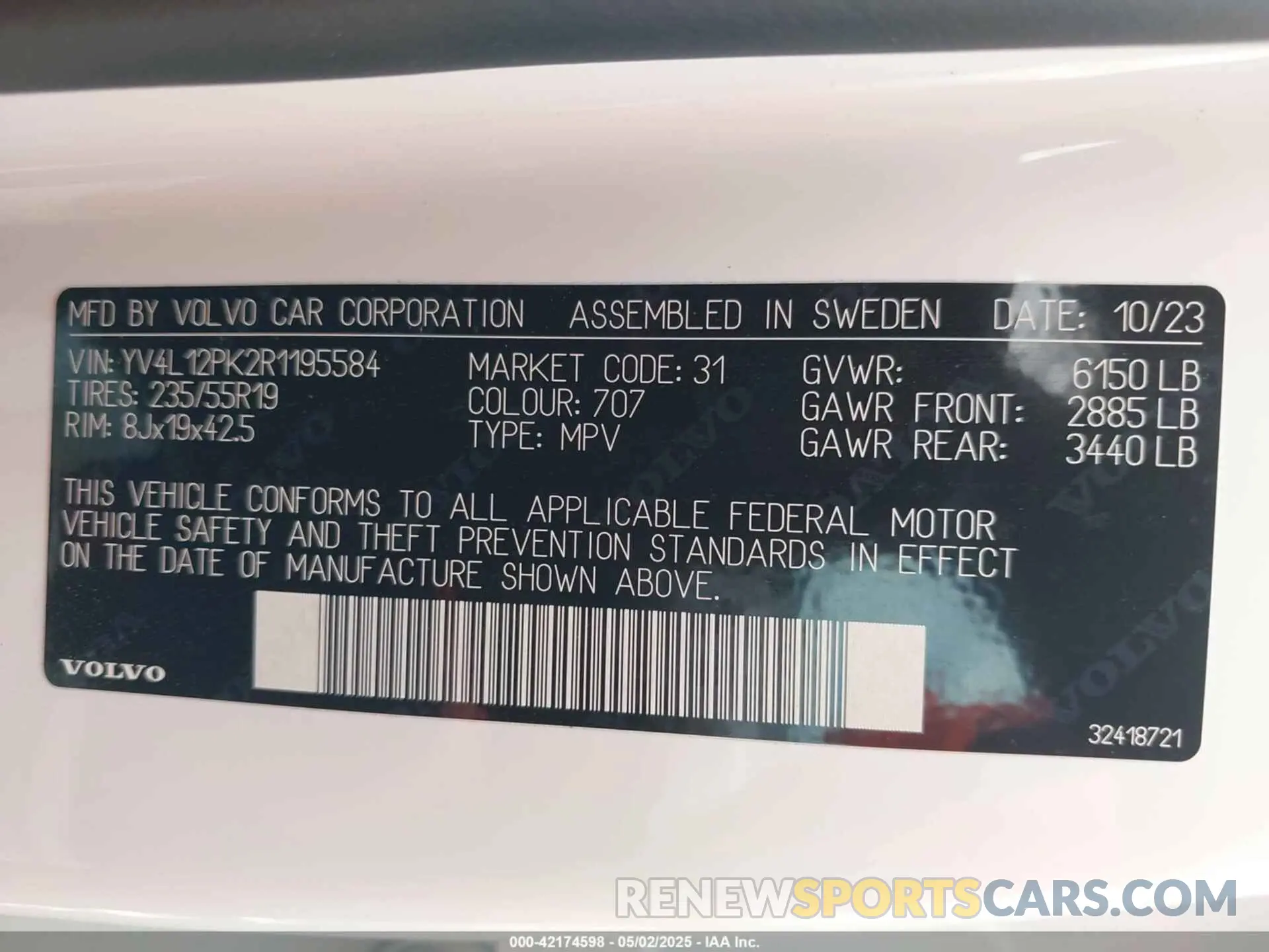 9 fotografías del automóvil dañado YV4L12PK2R1195584 VOLVO XC90 2024