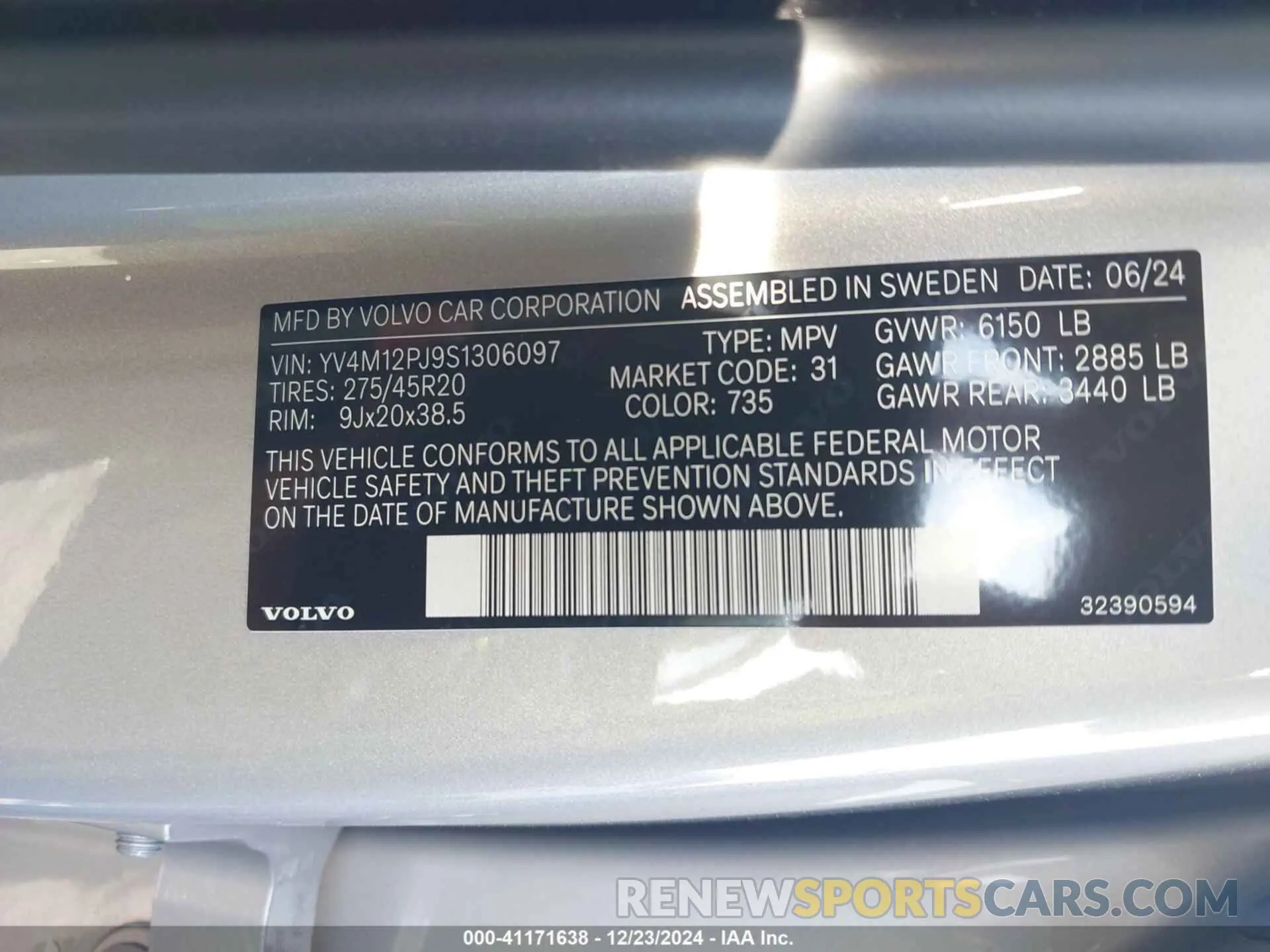 9 fotografías del automóvil dañado YV4M12PJ9S1306097 VOLVO XC90 2025