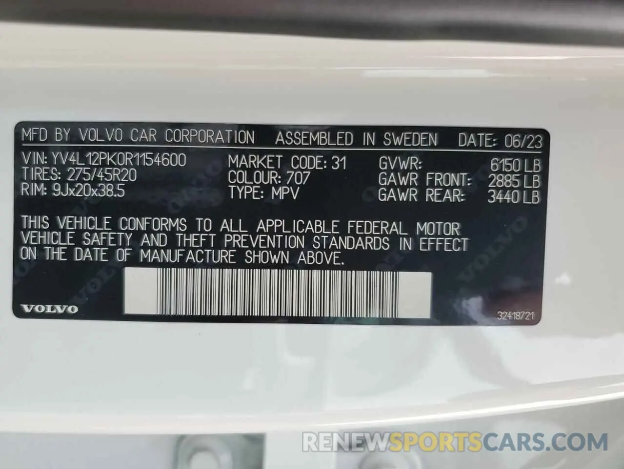 13 fotografías del automóvil dañado YV4L12PK0R1154600 VOLVO XC90 CORE 2024
