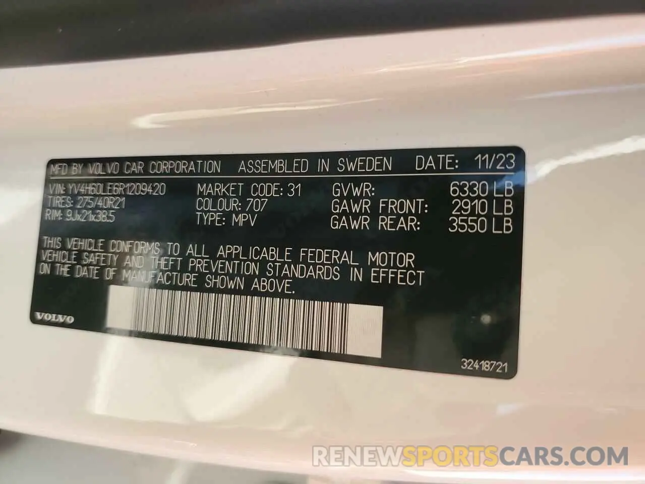 14 fotografías del automóvil dañado YV4H60LE6R1209420 VOLVO XC90 PLUS 2024