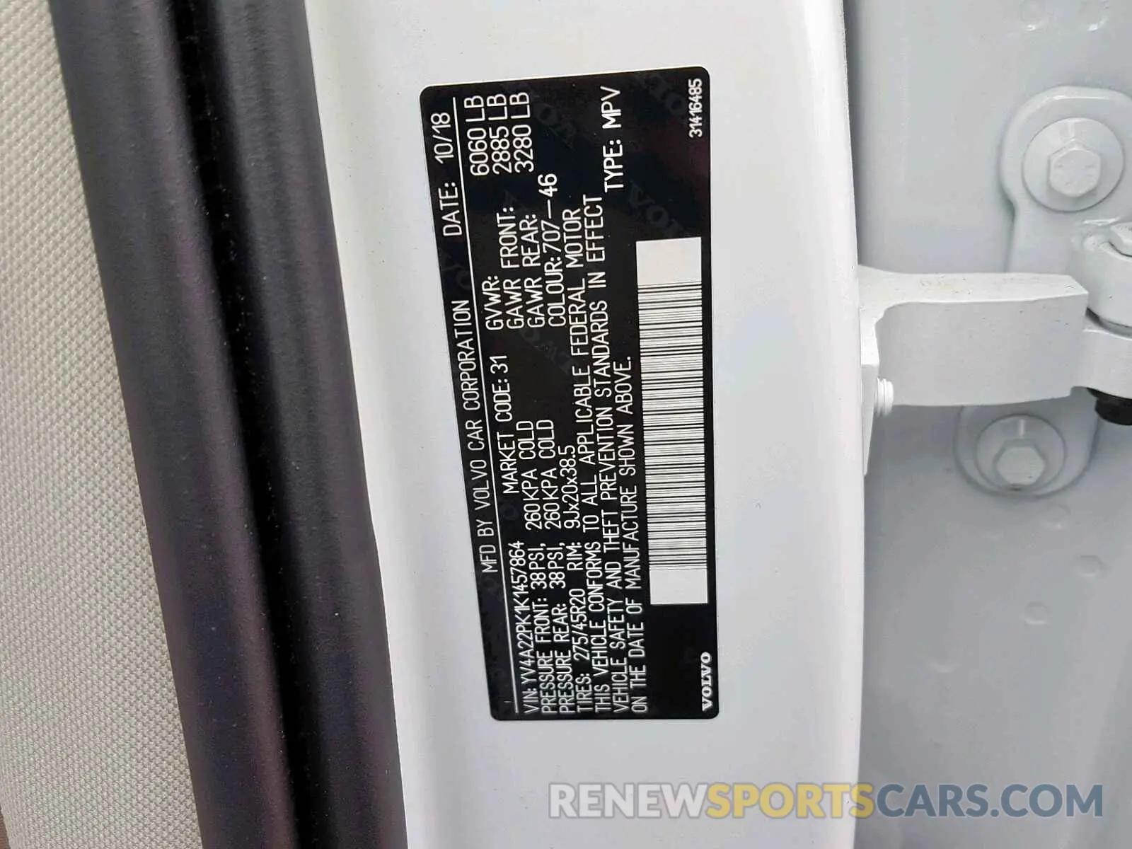 10 fotografías del automóvil dañado YV4A22PK1K1457864 VOLVO XC90 T6 2019