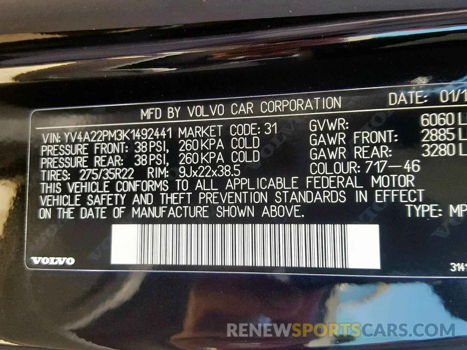 10 fotografías del automóvil dañado YV4A22PM3K1492441 VOLVO XC90 T6 2019