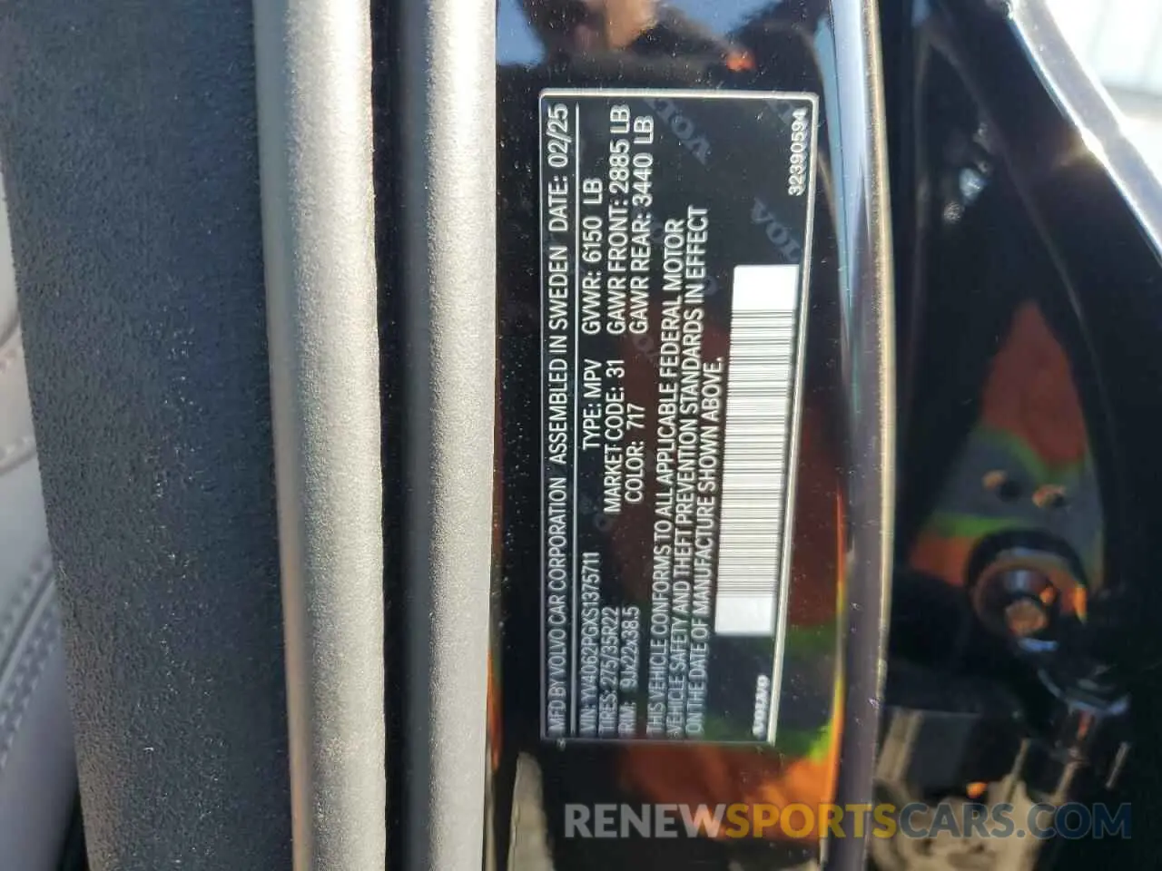 13 fotografías del automóvil dañado YV4062PGXS1375711 VOLVO XC90 ULTRA 2025